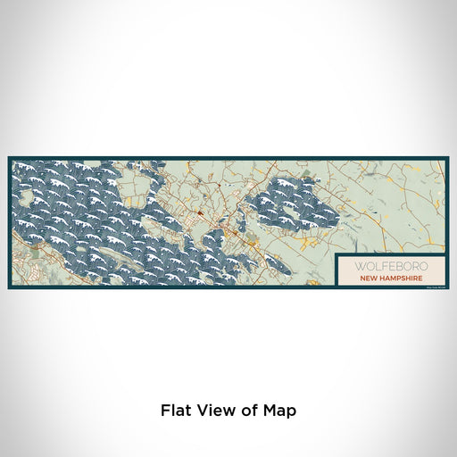 Flat View of Map Custom Wolfeboro New Hampshire Map Enamel Mug in Woodblock