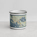 Front View Custom Wolfeboro New Hampshire Map Enamel Mug in Woodblock