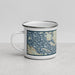 Left View Custom Wolfeboro New Hampshire Map Enamel Mug in Woodblock