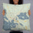 Person holding 22x22 Custom Wolfeboro New Hampshire Map Throw Pillow in Woodblock