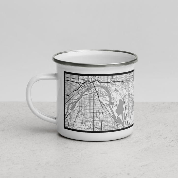 Left View Custom Woodbury Minnesota Map Enamel Mug in Classic