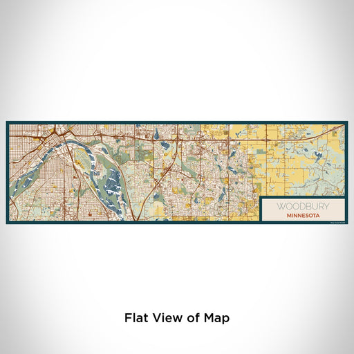 Flat View of Map Custom Woodbury Minnesota Map Enamel Mug in Woodblock