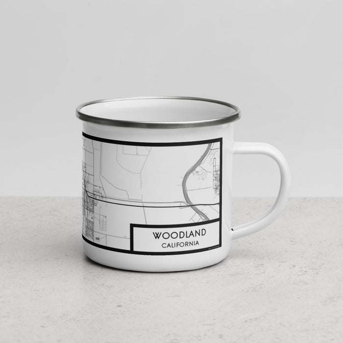 Right View Custom Woodland California Map Enamel Mug in Classic