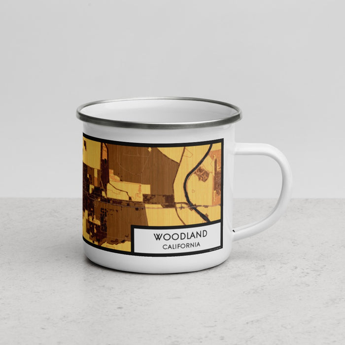 Right View Custom Woodland California Map Enamel Mug in Ember
