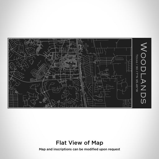 Rendered View of Woodlands Texas Map Engraving on 17oz Stainless Steel Insulated Cola Bottle in Black