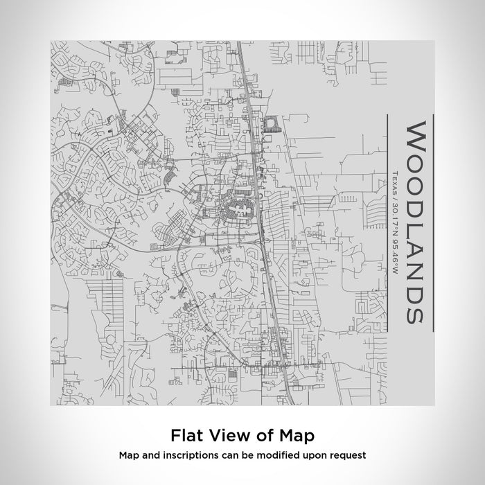 Rendered View of Woodlands Texas Map Engraving on 17oz Stainless Steel Insulated Tumbler