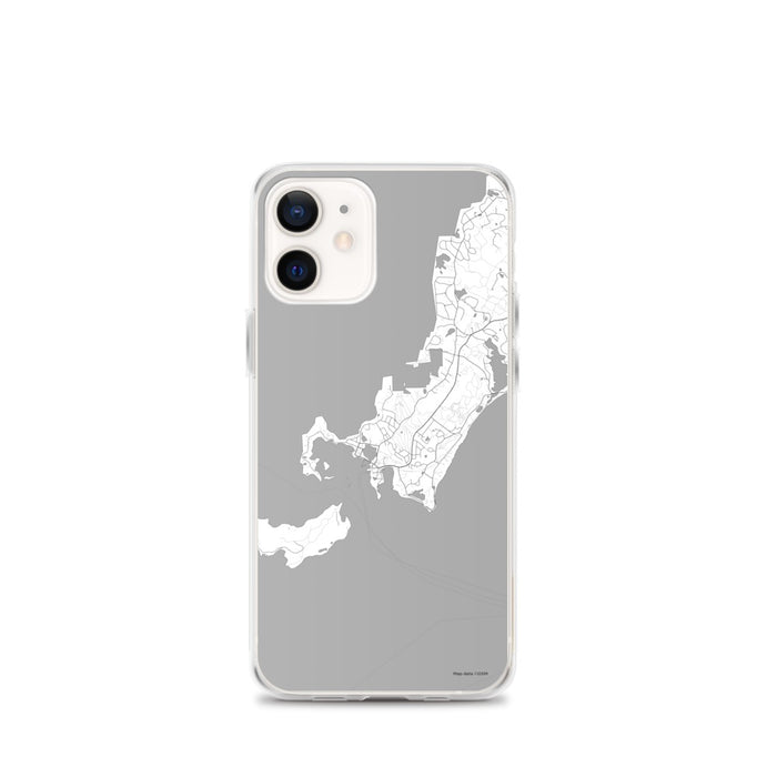 Custom iPhone 12 mini Woods Hole Massachusetts Map Phone Case in Classic