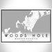 Woods Hole Massachusetts Map Print Landscape Orientation in Classic Style With Shaded Background