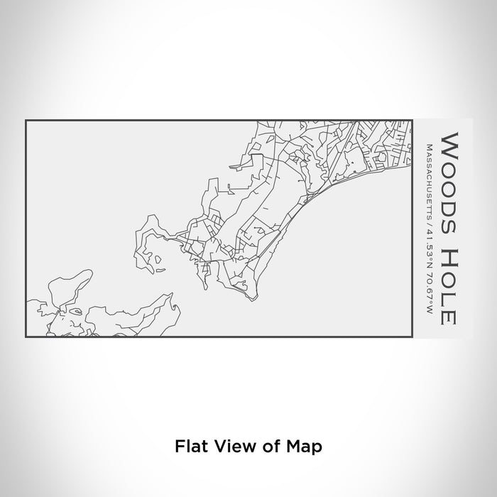 Rendered View of Woods Hole Massachusetts Map Engraving on 17oz Stainless Steel Insulated Cola Bottle in White