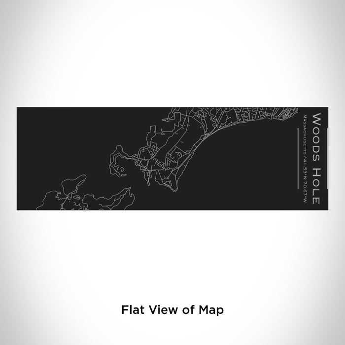 Rendered View of Woods Hole Massachusetts Map Engraving on 10oz Stainless Steel Insulated Cup with Sliding Lid in Black