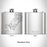 Rendered View of Woods Hole Massachusetts Map Engraving on 6oz Stainless Steel Flask