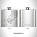 Rendered View of Woods Hole Massachusetts Map Engraving on 6oz Stainless Steel Flask
