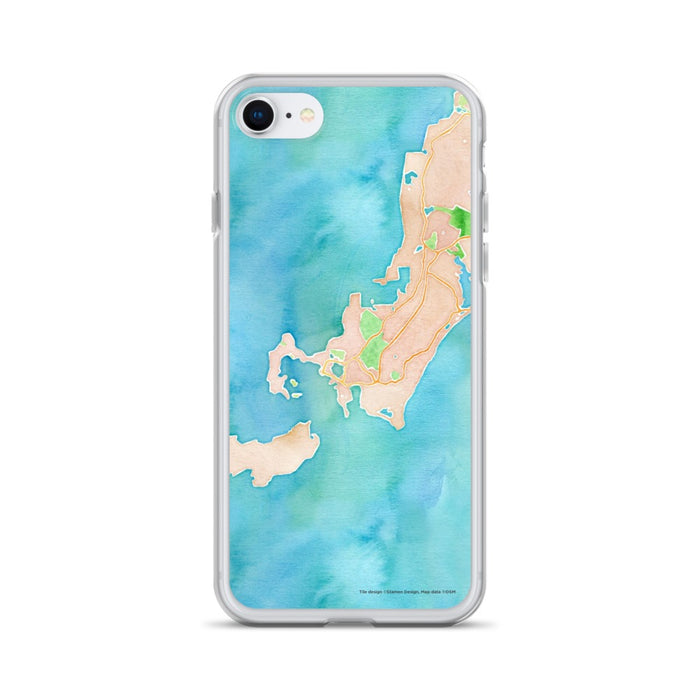 Custom iPhone SE Woods Hole Massachusetts Map Phone Case in Watercolor
