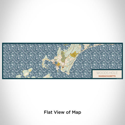Flat View of Map Custom Woods Hole Massachusetts Map Enamel Mug in Woodblock