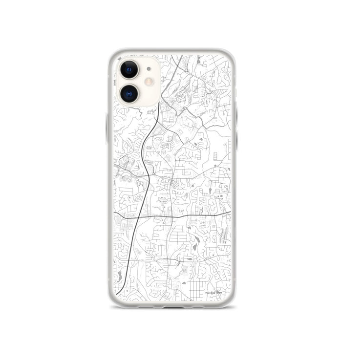 Custom iPhone 11 Woodstock Georgia Map Phone Case in Classic