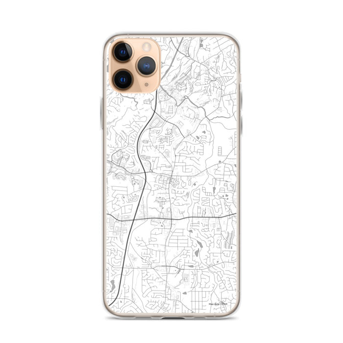 Custom iPhone 11 Pro Max Woodstock Georgia Map Phone Case in Classic