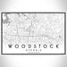 Woodstock Georgia Map Print Landscape Orientation in Classic Style With Shaded Background