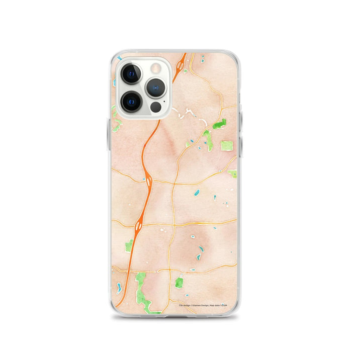 Custom iPhone 12 Pro Woodstock Georgia Map Phone Case in Watercolor