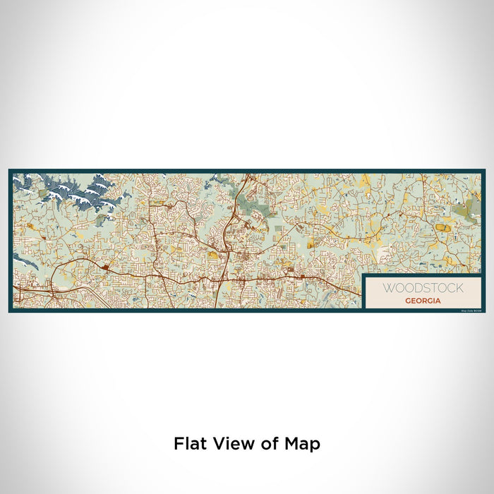 Flat View of Map Custom Woodstock Georgia Map Enamel Mug in Woodblock