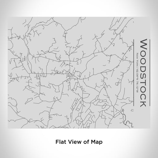 Rendered View of Woodstock New York Map Engraving on 20oz Stainless Steel Insulated Bottle with Bamboo Top