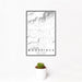 12x18 Woodstock New York Map Print Portrait Orientation in Classic Style With Small Cactus Plant in White Planter