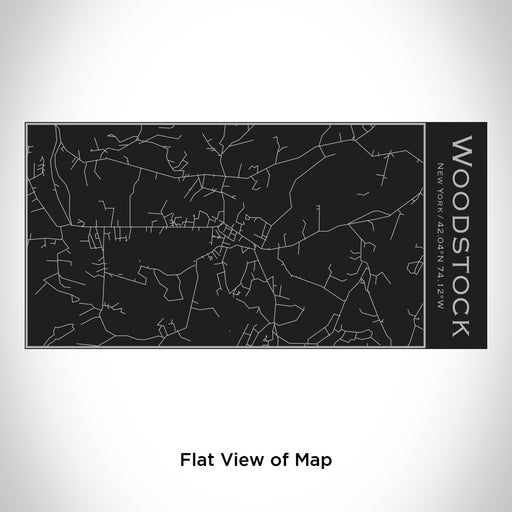 Rendered View of Woodstock New York Map Engraving on 17oz Stainless Steel Insulated Cola Bottle in Black