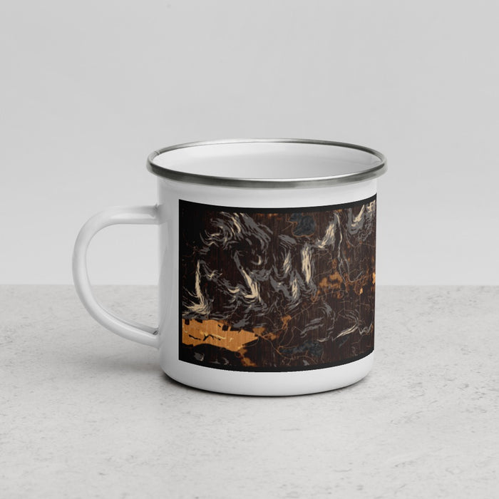 Left View Custom Woodstock New York Map Enamel Mug in Ember