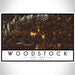 Woodstock New York Map Print Landscape Orientation in Ember Style With Shaded Background