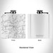 Rendered View of Woodstock New York Map Engraving on 6oz Stainless Steel Flask in White