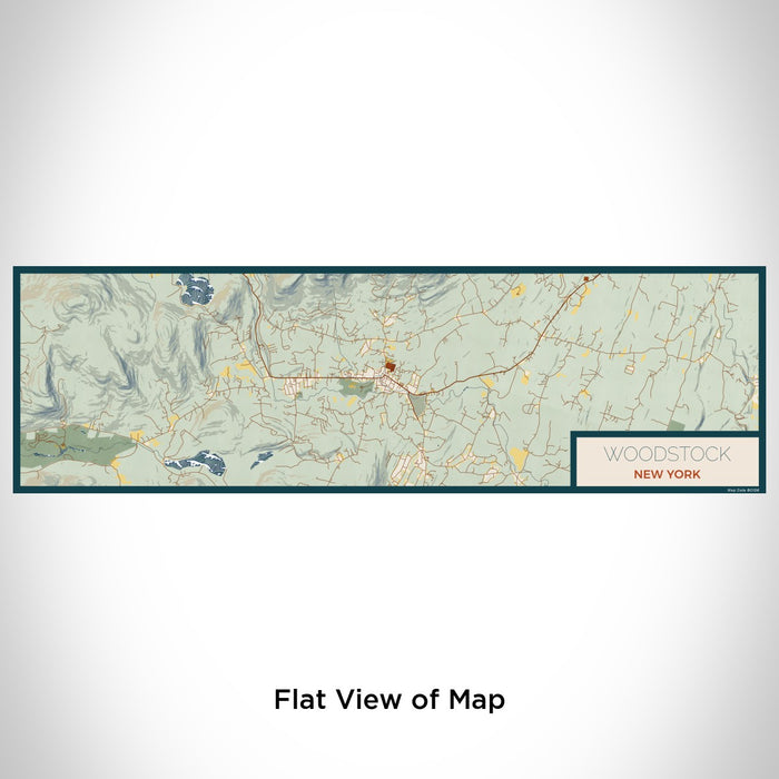 Flat View of Map Custom Woodstock New York Map Enamel Mug in Woodblock