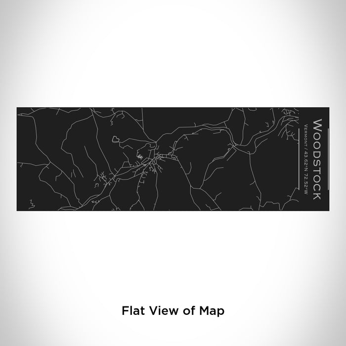 Rendered View of Woodstock Vermont Map Engraving on 10oz Stainless Steel Insulated Cup with Sliding Lid in Black