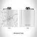 Rendered View of Woodstock Vermont Map Engraving on 6oz Stainless Steel Flask in White