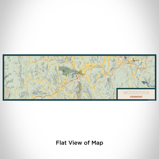 Flat View of Map Custom Woodstock Vermont Map Enamel Mug in Woodblock