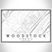 Woodstock Virginia Map Print Landscape Orientation in Classic Style With Shaded Background