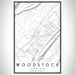 Woodstock Virginia Map Print Portrait Orientation in Classic Style With Shaded Background