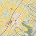 Woodstock Virginia Map Print in Woodblock Style Zoomed In Close Up Showing Details