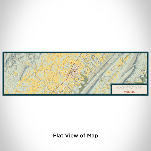 Flat View of Map Custom Woodstock Virginia Map Enamel Mug in Woodblock