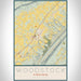 Woodstock Virginia Map Print Portrait Orientation in Woodblock Style With Shaded Background