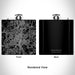 Rendered View of Worcester Massachusetts Map Engraving on 6oz Stainless Steel Flask in Black