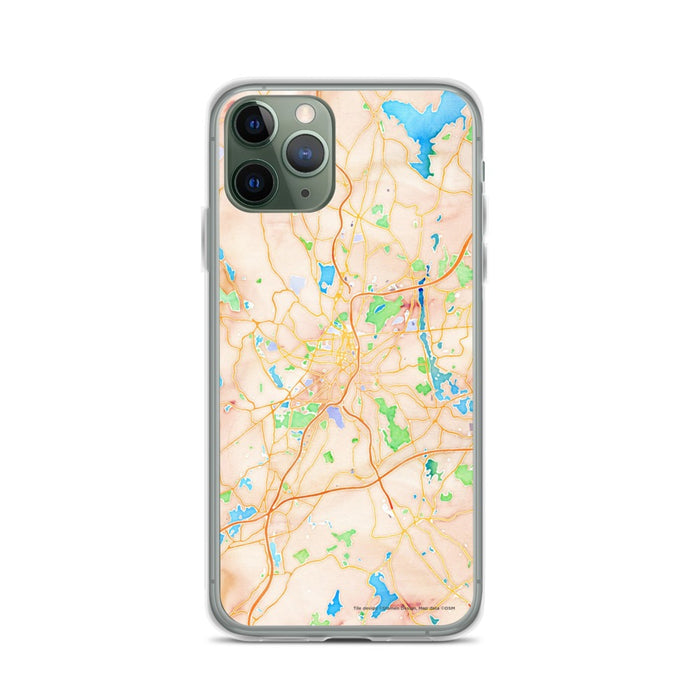 Custom Worcester Massachusetts Map Phone Case in Watercolor