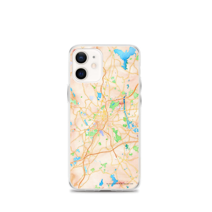 Custom Worcester Massachusetts Map iPhone 12 mini Phone Case in Watercolor