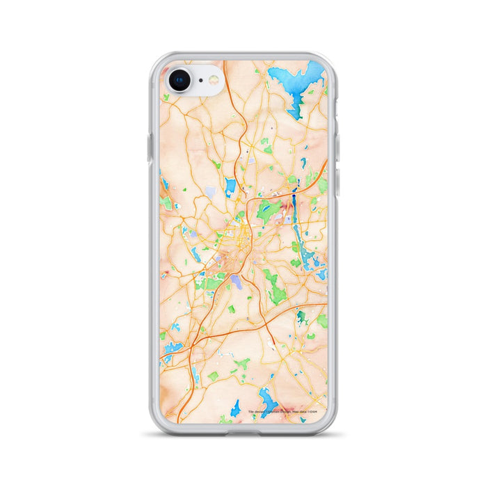 Custom Worcester Massachusetts Map iPhone SE Phone Case in Watercolor
