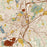 Worcester Massachusetts Map Print in Woodblock Style Zoomed In Close Up Showing Details
