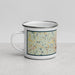 Left View Custom Worcester Massachusetts Map Enamel Mug in Woodblock
