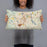 Person holding 20x12 Custom Worcester Massachusetts Map Throw Pillow in Woodblock