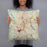 Person holding 18x18 Custom Worcester Massachusetts Map Throw Pillow in Woodblock