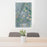 24x36 Worland Wyoming Map Print Portrait Orientation in Afternoon Style Behind 2 Chairs Table and Potted Plant
