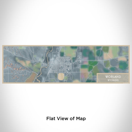 Flat View of Map Custom Worland Wyoming Map Enamel Mug in Afternoon
