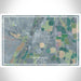 Worland Wyoming Map Print Landscape Orientation in Afternoon Style With Shaded Background