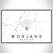 Worland Wyoming Map Print Landscape Orientation in Classic Style With Shaded Background
